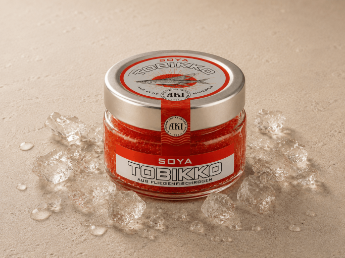 AKI Tobikko Kaviar Orange kaufen - Oranger Tobikko Flugfischrogen - Tobikko Kaviar für Sushi - AKI Flugfischrogen Orange 45g